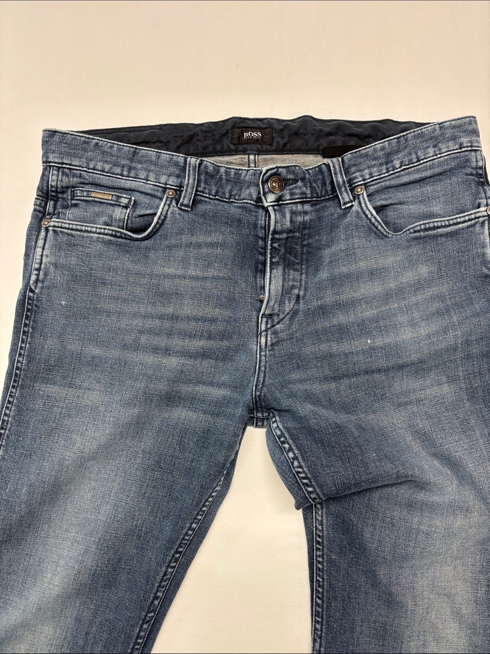 Hugo Boss Men's Delawear Slim Fit Blue Jeans 318 trendy stretch comfort work - Picture 2 of 5